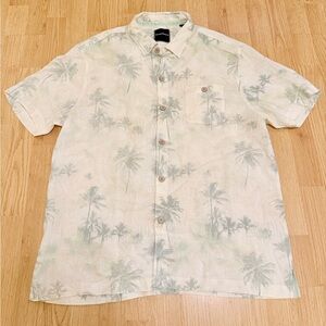 Tommy Bahama Men’s Short Sleeve 100% Linen Tropical Palm Shirt Hawaii Vacay XL